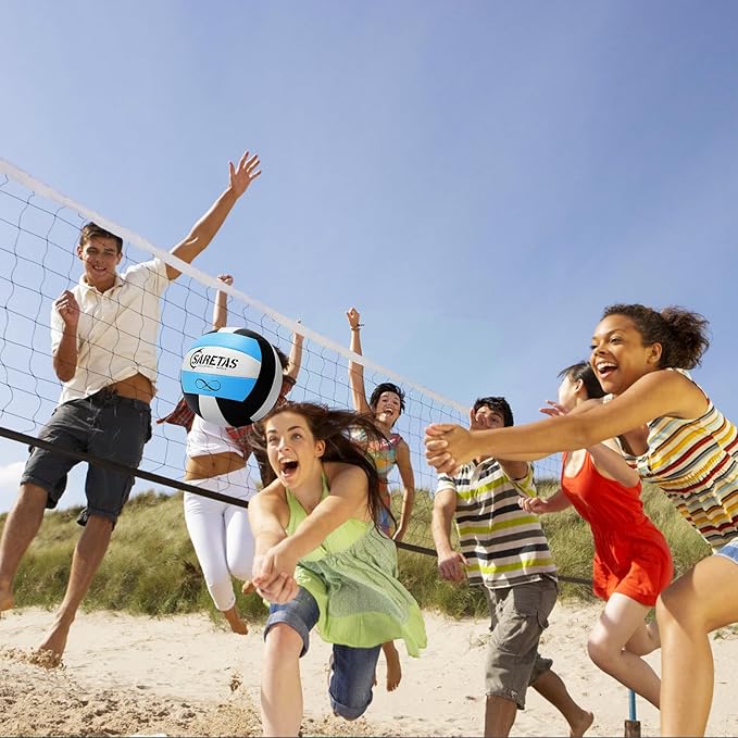 Beach/Water/Sand Volleyballs, Outdoor/Indoor Official Size, Soft Touch Volleyball for Beginners, Cute Volley Ball for Girls/Kids/Youth, Ideal Gifts with Pump for Backyard, Pool, Middle School