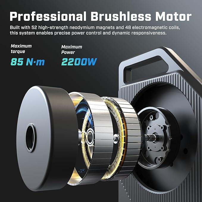 CYCPLUS T2H Smart Bike Trainer - 2200W Brushless Motor, 20% Gradient Simulator, BLE/ANT+ Dual Mode, Virtual Shifting Ready, Triple Silent Design with Dual Cooling Fans