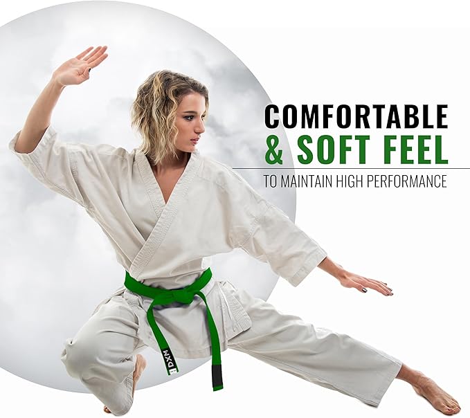 DXM SPORTS BJJ Jiu Jitsu Belt - Taekwondo Karate Belt - Martial Arts Uniform Ranking Judo Belt Double Stitched for Kids Adult