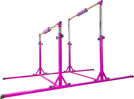 Gymnastics Double Horizontal Bars 3Play Parallel Bars Uneven Bars Gymnastics Training Kip Bar with 304 Stainless Steel Regulating Arms & Fiberglass Rail for Indoor Outdoor Home Club Use