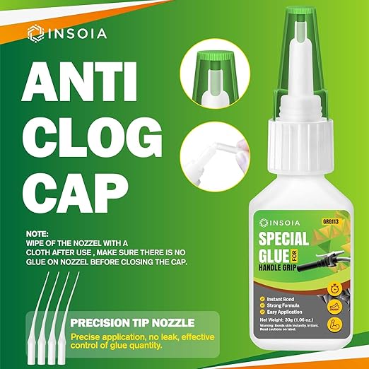Grip Glue, 30g Quick Dry Handlebar Grip Adhesive for Motorcycle, Dirt Bike, ATV, Bicycle, Ebike & Snowmobile ??Quick-Dry, Waterproof, Flexible Repair Clear Glue