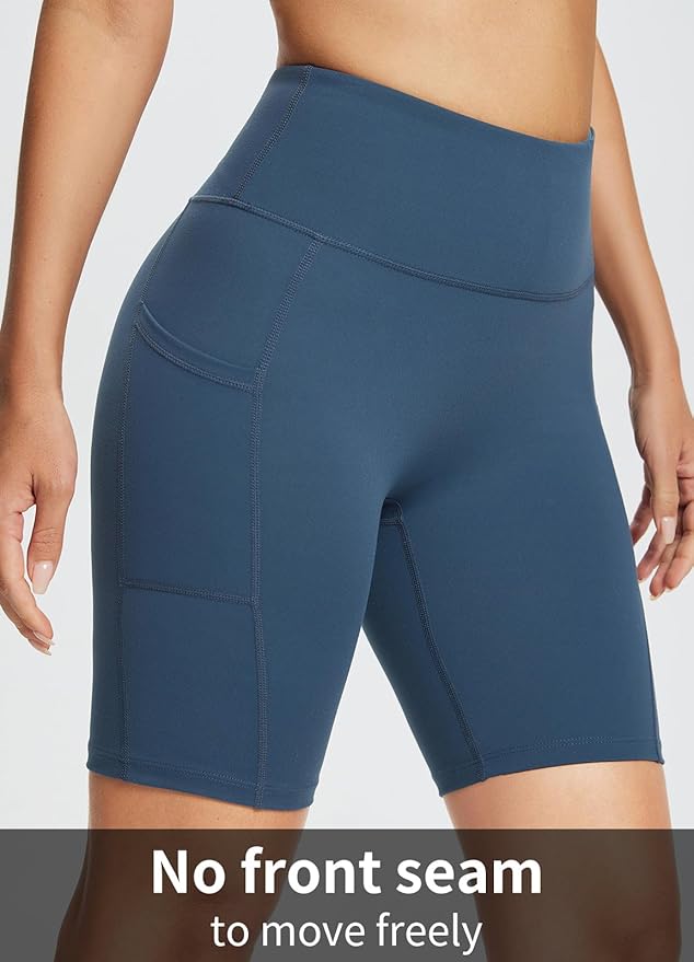 baleaf Women's 8"/ 5"/ 3" Biker Shorts High Waist Yoga Workout Gym Running Volleyball Spandex Shorts with Pockets