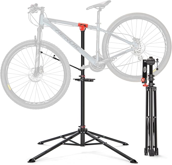 CXWXC Bike Repair Stand - Bicycle Stand For Maintenance Workstand - Ebike Repair Stand Shop Home Mechanics for Mountain Road Bike and E Bike (Black)