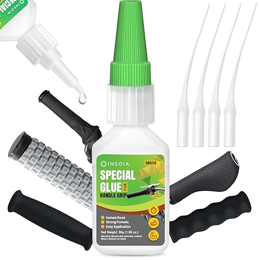 Grip Glue, 30g Quick Dry Handlebar Grip Adhesive for Motorcycle, Dirt Bike, ATV, Bicycle, Ebike & Snowmobile ??Quick-Dry, Waterproof, Flexible Repair Clear Glue