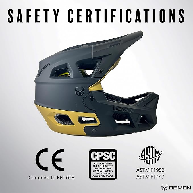 Demon United Podium X MIPS Full Face Mountain Bike Helmet- Removable Fit Pad Options- Advanced Venting System-Lightweight - Fullface DH BMX MTB Helmet