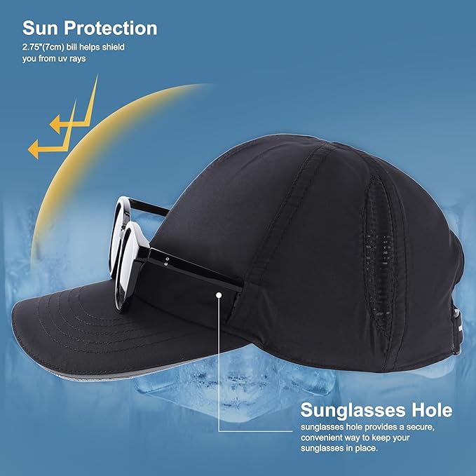 Connectyle Mens Womens Quick Dry Performance Running Cap Lightweight Reflective Sports Hat UPF 50+ Outdoor Athletic Sun Cap