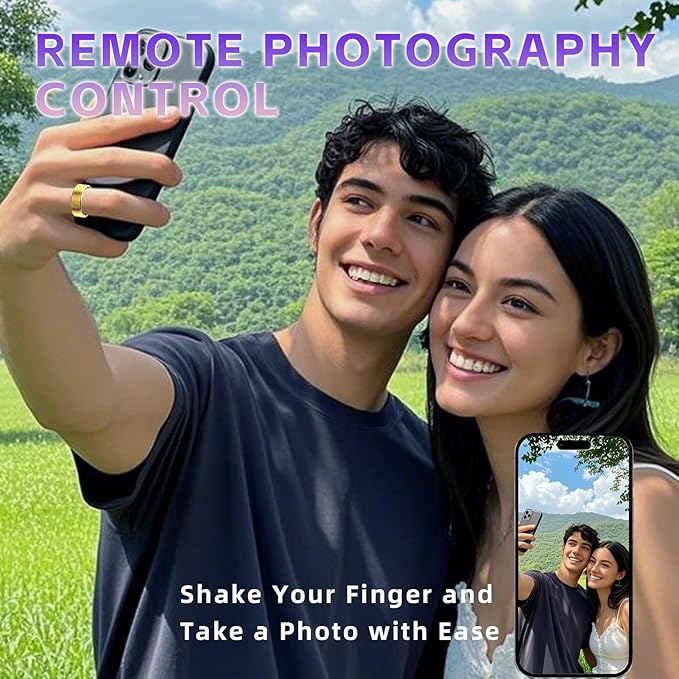 Activity Tracker Ring for Men Women – Smart Health Ring with Heart Rate, SpO2, Blood Pressure, Sleep Monitoring, Step & Calorie Counter, 5ATM Waterproof, No Subscription Fee (Gold 9)