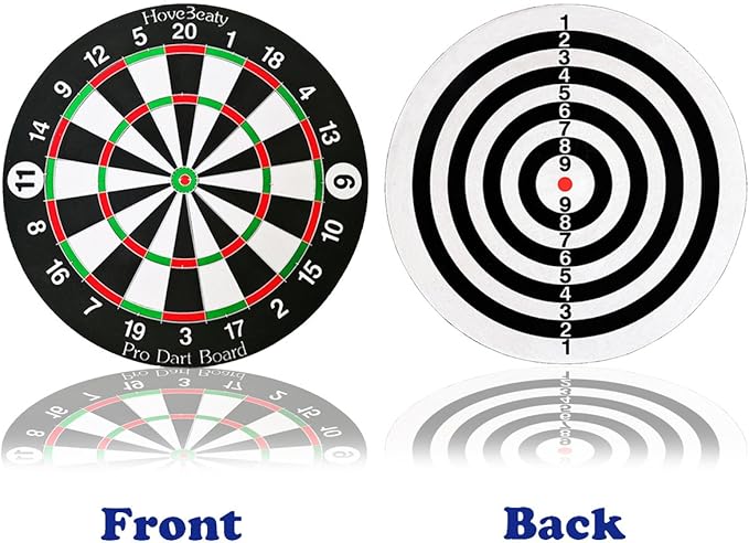 Dart Board, Dart Game Set with 6 Metal Darts and Double-Sided Flocking Dartboard (18 Inches)