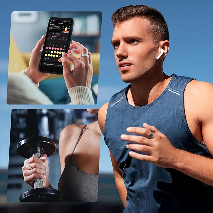 Fitness Tracker with Sleep Tracking, Smart Ring for Women Men, Activity Trackers Fitness Ring with 24/7 Heart Rate Monitor,Step Counter,Calorie Pedometer,No Subscription,for iOS Android(Rose Gold,#13)