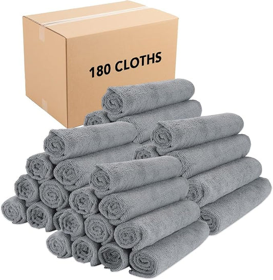 Arkwright Microfiber Gym Towel - Bulk Case of 180 - Super Soft, Quick Dry Workout Sweat Towels, 300 GSM Lightweight & Absorbent for Sports, Working Out, Yoga, and Spa, 16 x 27 in, Grey