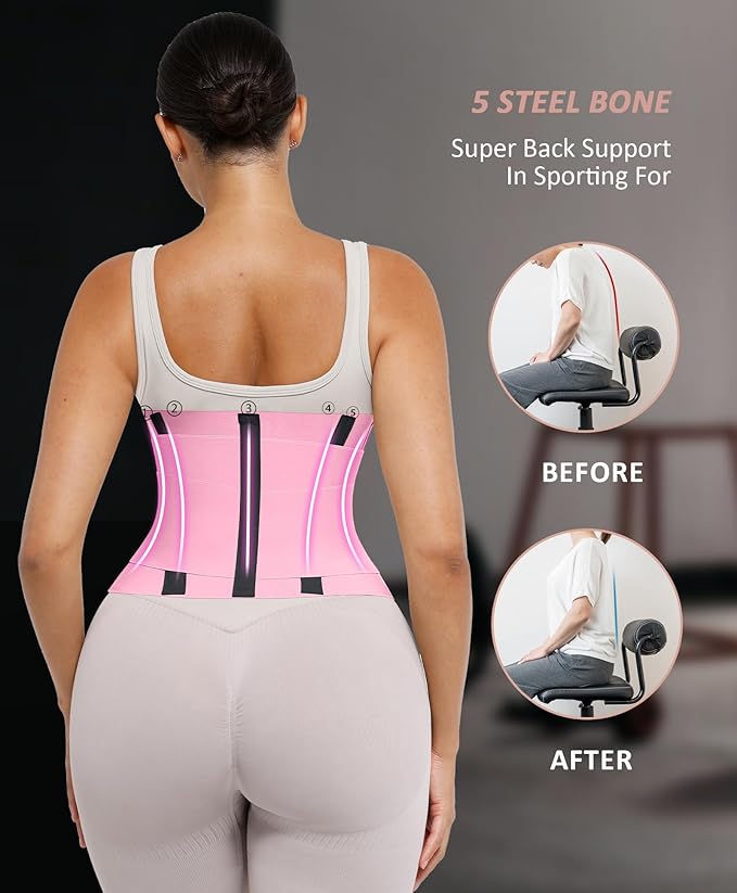FeelinGirl Waist Trainer Belt Waist Cincher Trimmer Ab Belt Tummy Control Body Shaper with Triple Wrap Women and Men