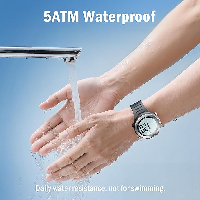 EZON Heart Rate Monitor and Chest Strap, Exercise Heart Rate Monitor, Sports Watch with HRM, Waterproof, Stopwatch, Hourly Chime T007