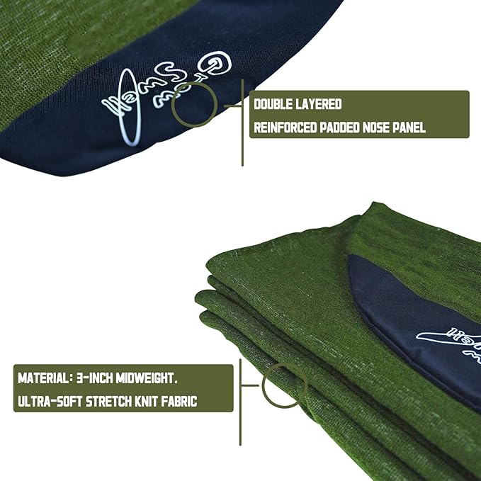 GrowSwell fabric Sock for Surfboard, Treetop Green Surfboard Cover, Surfboard Protection from Scratches, Dings, Wax, UPF 50+ proteciton, Keep 30°F cooler when covered