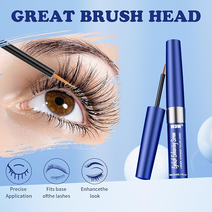 Eyelash Serum,Natural Lash Serum Eyelash Growth Serum,3 ML Lash Serum for Eyelash Growth,Boost Lash Enhancing Serum for Natural Longer, Fuller,and Thicker Lashes (Dark Blue)