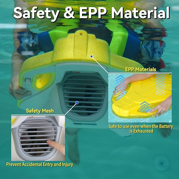 Electric Swimming Kickboard for Kids – 2-in-1 Water Jet & Propeller, Water Scooter Float Board for Swim Training, 6.1kgf Thrust, 24V/4.6Ah Battery, 45 Min Runtime, Load 198 lbs, Summer Pool Toy