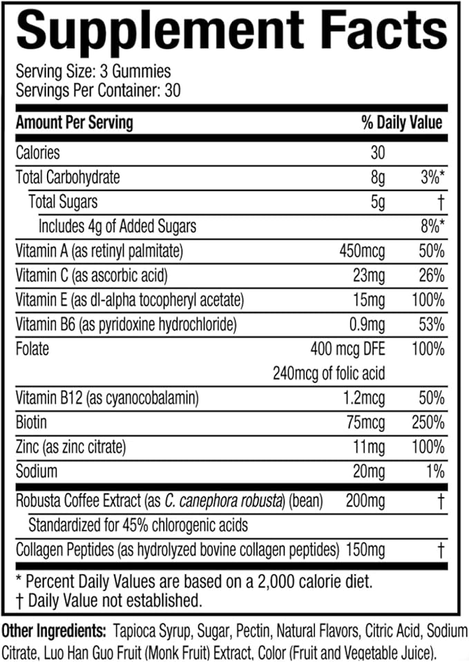 Hydroxycut Gummies +Women, Strawberry - 99% Caffeine Free - Supports Hair, Skin & Nails - Metabolize Carbs, Proteins & Fats