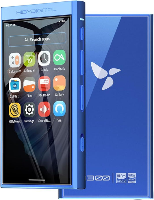 HiBy Digital M300 Android MP3 Player with Bluetooth and WiFi Streaming Player Android 13 Snapdragon 665 HiFi Audio (PCM/DSD) FM Radio Speaker Touchscreen 128GB + 2TB Expandable Storage