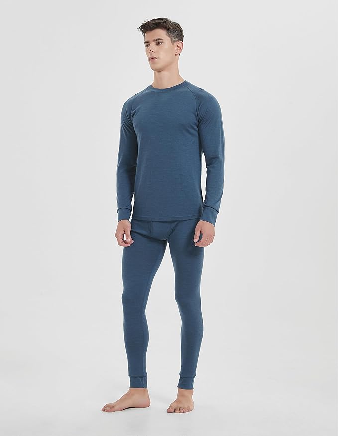 Iguana Mens 100% Merino Wool Base Layer Sets for Ski Lightweight Thermal Underwear