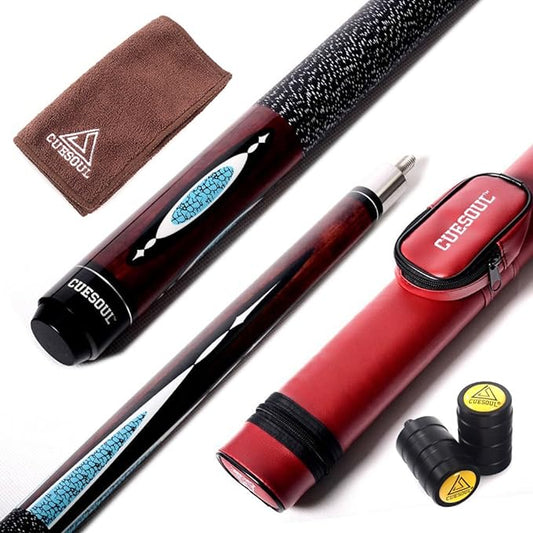 CUESOUL 58 Inch 19oz/20oz Maple Billiard Stick Pool Cue Set 11.5mm/13mm Tip[Weight Adjustable]