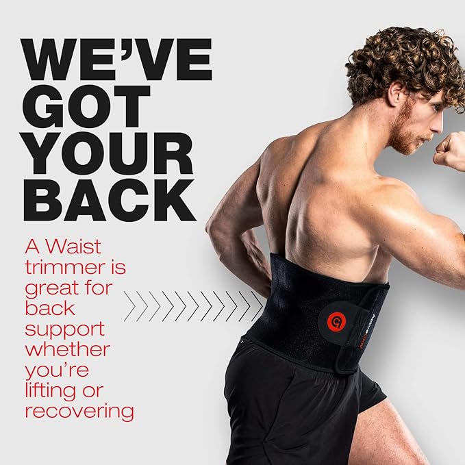 ActiveGear Premium Waist Trimmer & Trainer Belt for Men and Women - Sweat-Enhancing Slimming Wrap for Stomach, Adjustable Fit