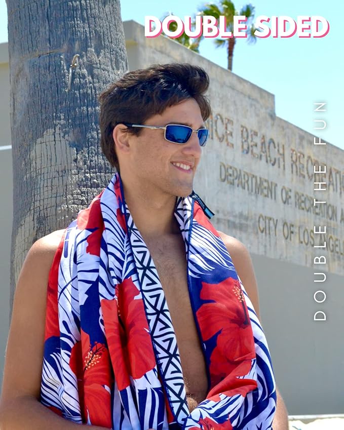 ECCOSOPHY Microfiber Beach Towel - Sand Free Towels are Quick Dry, Light Weight, Super Absorbent - Perfect Pool, Travel, Cruise, Camping Essentials - Oversized Extra Large for Adults 71x35 in