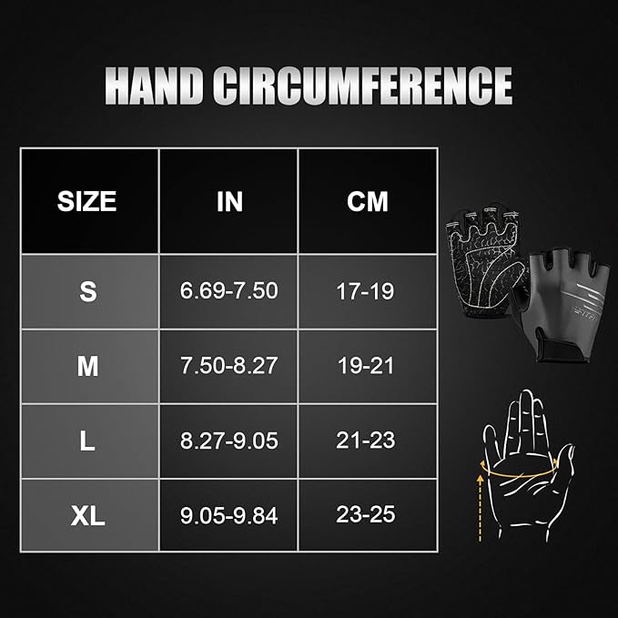 Cycling Gloves Bike Gloves for Men/Women Half Finger Biking Gloves Exercise Workout Gloves Suitable for Outdoor Sports, Gym, Weight Lifting, Rowing and Motorcycle