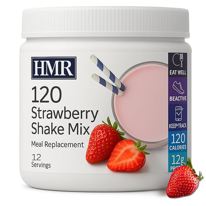 HMR 120 Shake Meal Replacement Powder | Strawberry Shake Mix to Support Healthy Weight Loss | 12g of Protein | Nutritional Drink | Low Calorie Food | 12 Servings