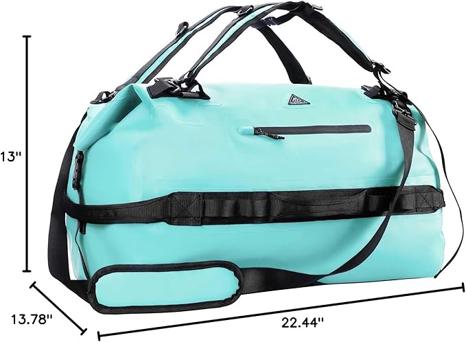 Haimont Large Waterproof Duffel Backpack Roll-Top Heavy Duty Dry Duffle Bag for Boating, Travel, Motorcycle, Kayaking, Camping, 60L