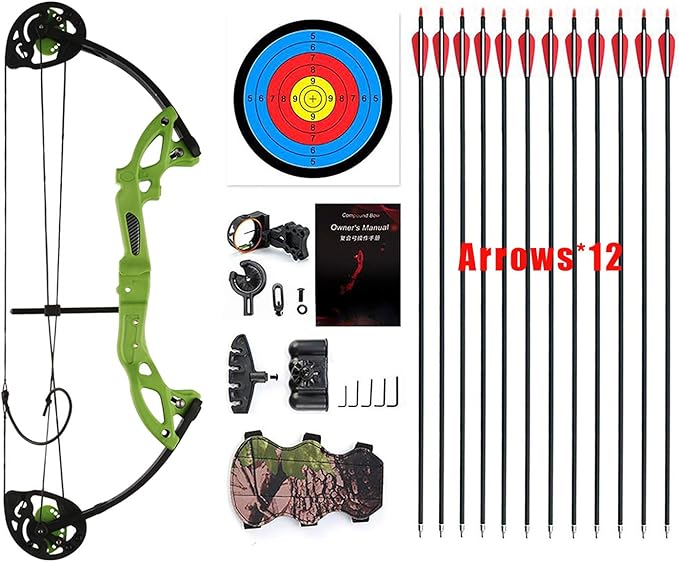 Compound Bow Archery for Youth and Beginner, Right Handed,19”-28” Draw Length,15-29 Lbs Draw Weight, 260 fps