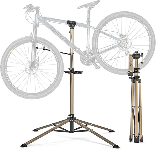 CXWXC Bike Repair Stand - Bicycle Stand For Maintenance Workstand - Ebike Repair Stand Shop Home Mechanics for Mountain Road Bike and E Bike (Champagne)