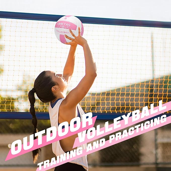 Beach/Water/Sand Volleyballs, Outdoor/Indoor Official Size, Soft Touch Volleyball for Beginners, Cute Volley Ball for Girls/Kids/Youth, Ideal Gifts with Pump for Backyard, Pool, Middle School