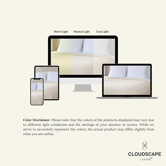 Cloud Scape Linen 100% Cotton Queen Size Blanket, Herringbone Pattern, Lightweight Summer Blanket,Best Gifts for Women, fits Full Size Bed, 92 x 92, Ivory