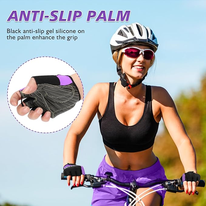 Cycling Gloves with Shock-Absorbing Pad, Extra Grip, Flexible Fit, Light Weight, Breathable for Men and Women Mountain Biking