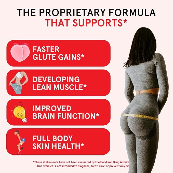 Creatine Monohydrate Powder, Glute Builder Creatine for Women with Collagen, BCAAs, 5g Vegan Micronized Creatine per Serving, for Energy, Muscle Support, 30 SVG, Unflavored