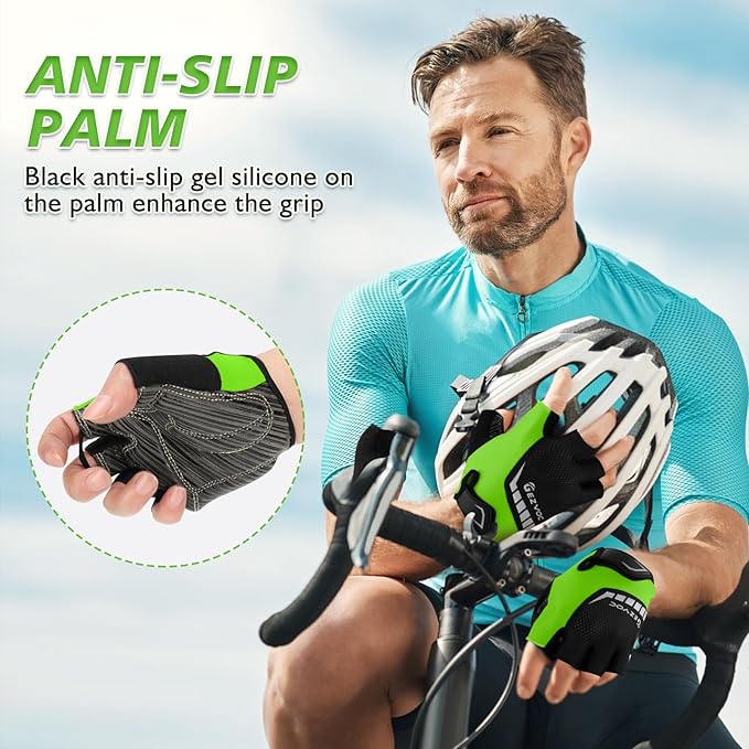Cycling Gloves with Shock-Absorbing Pad, Extra Grip, Flexible Fit, Light Weight, Breathable for Men and Women Mountain Biking