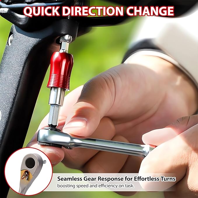 EMERK Bike Repair Tool Kit – Bicycle Multi-Tool Kit with Mini Pump, Ratchet Reversible Tool &10 Tool Bits, Tire Levers, and Portable Bag for Camping and Travel