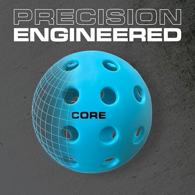 CORE Pickleball Balls for Professionals and All Levels of Play - Set of 4-50 Balls with 40 Holes - Durable & Seamless Design - Premium Outdoor Pickleball Balls, Polypropylene - USA Pickleball Approved