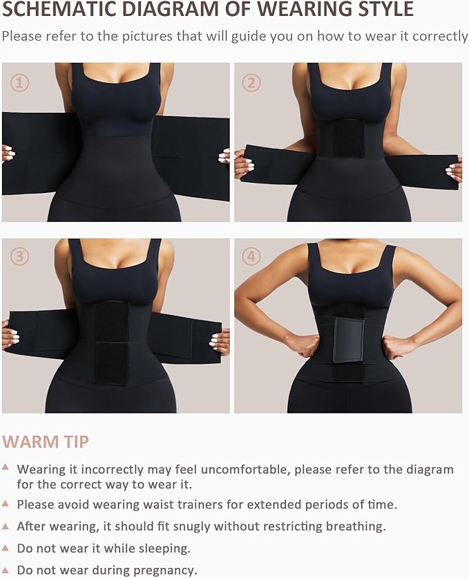 FeelinGirl Waist Trainer Belt Waist Cincher Trimmer Ab Belt Tummy Control Body Shaper with Triple Wrap Women and Men