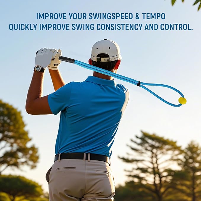 Golf Rope Swing Trainer, Golf Swing Training Aid, Golf Swing Trainer, Golf Training Aid, Golf Swing Trainers, Golf Speed Trainer, Can Improve Speed, Rhythm, Flexibility, and Strength