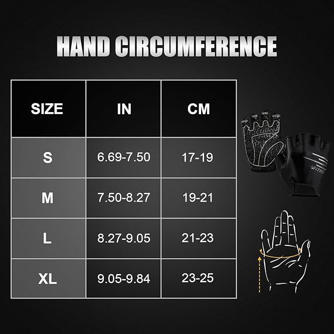 Cycling Gloves Bike Gloves for Men/Women Half Finger Biking Gloves Exercise Workout Gloves Suitable for Outdoor Sports, Gym, Weight Lifting, Rowing and Motorcycle