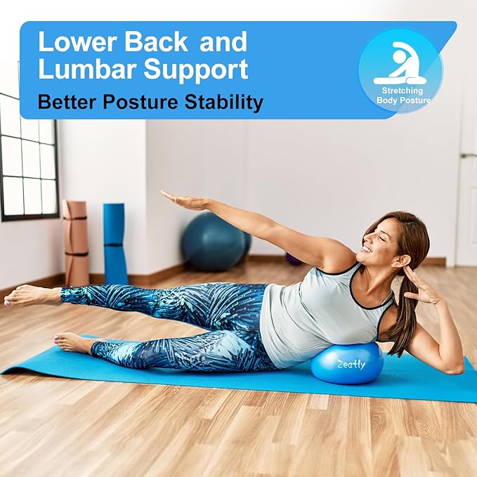 9 Inch Mini Exercise Ball for Pilates, Yoga, and Core Training, Small Exercise Ball with Pump, Guide for Physical Therapy, Balance, Stability, and Stretching, Ideal for Home land Office Fitness