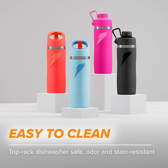 Gatorade 'Overtime' 22oz Stainless Steel Water Bottle, Straw Cap, Yellow