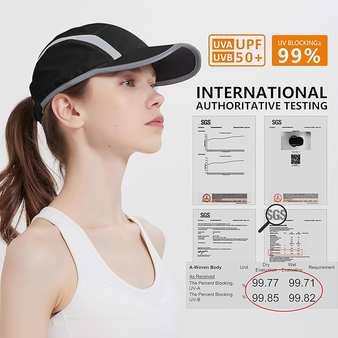 GADIEMKENSD Reflective Folding Outdoor Hat Unstructured Design UPF 50+ Sun Protection Sport Hats for Womens and Mens