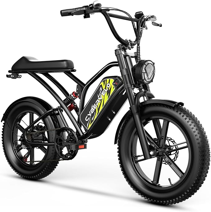 Electric Bike for Adults 1500W Peak 20" Fat Tire All-Terrain E-Bike 80-120Miles 30MPH Electric Dirt Bike for Road Sand Mountain Snow - 48V 20/30AH Battery Powered Electric Motorcycle
