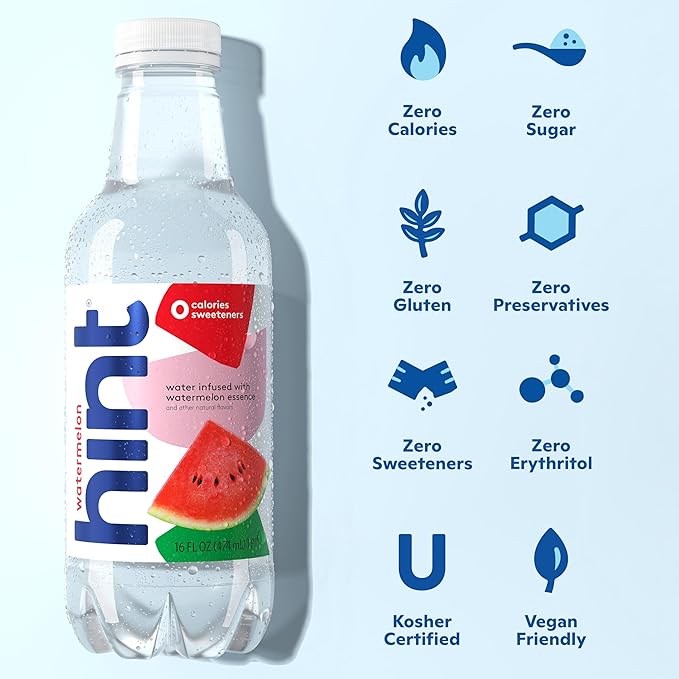 Hint Bottled Water, Best Sellers Variety Pack Bundle - Purified Flavored Water with Zero Calories, Sugar Free, Natural Flavors - 16 Fl Oz (Pack of 24)