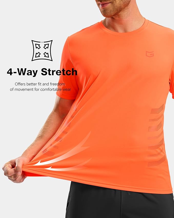 G Gradual Men's Workout Shirts Quick Dry Athletic Running T-Shirts Lightweight Moisture Wicking Short Sleeve Sports Gym Tops