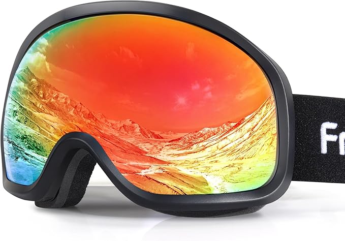 Freela Ski Goggles OTG Men Women, Over Glasses Snow Snowboard Sports Goggles for Adult Youth 100% UV400 Protection Anti Fog