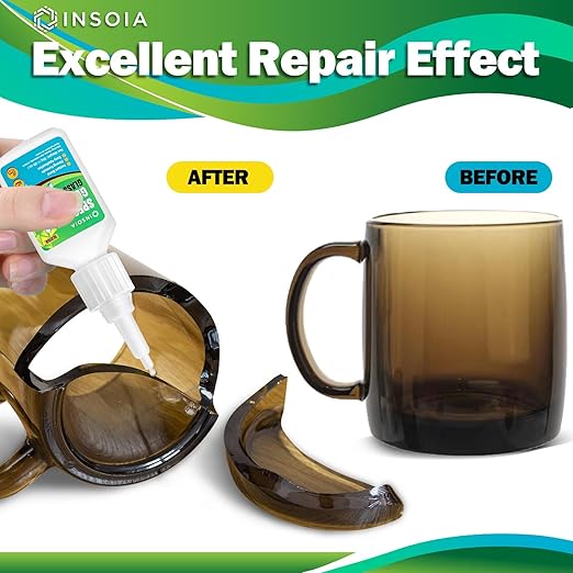 Glass Glue, 30g Clear Super Glue for Glass Repair Quick Fix Glass Adhesive Heavy Duty Strong Crazy Instant Glue for Bonding Glass, Acrylic, Ceramics, Mirrors, DIY Crafts