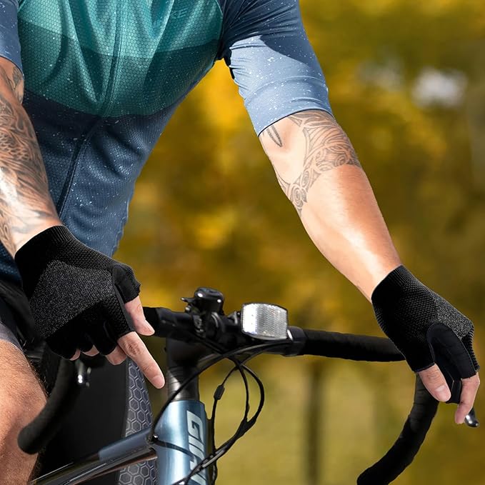 Cycling Gloves for Men Women, Half Finger Bike Gloves for Biking, Gym, Weight Lifting, Rowing, Riding, Outdoor Sports