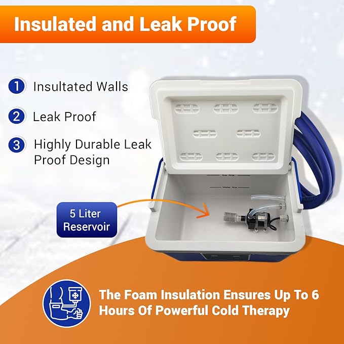 Cold Therapy Machine by Polar Sport - Ice Water Circulation System with Large Adjustable Cold Pad for Pain in The Knee, Shoulder, Ankle, Neck and Recovery After Surgery with Pump (Mini)